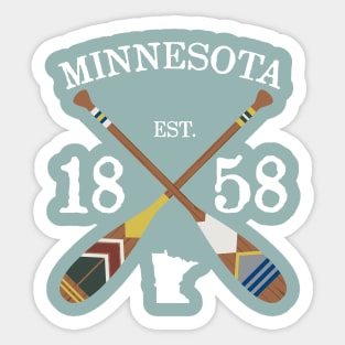 Paddle Minnesota, MN Lake Life Painted Oars Sticker